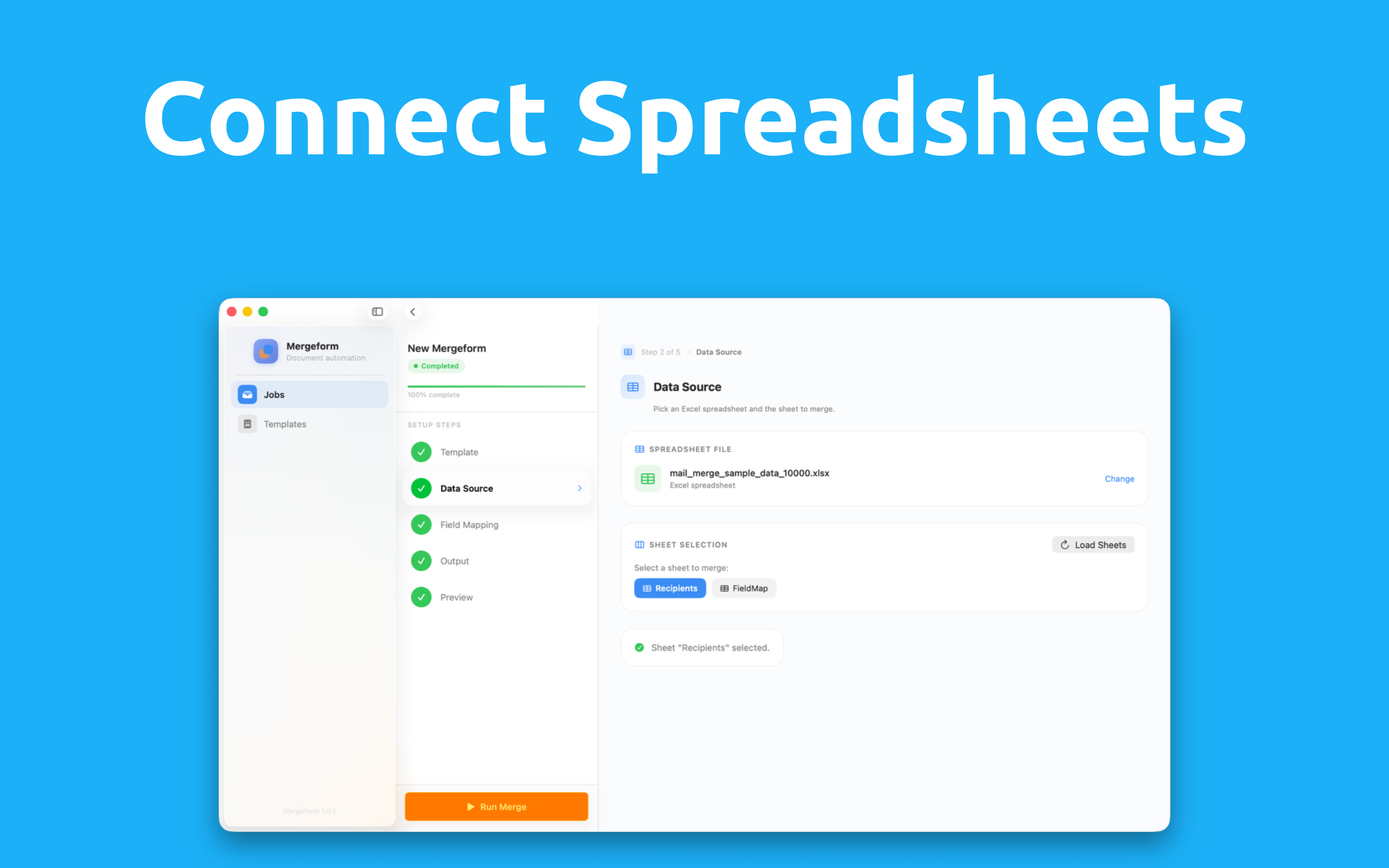 connecting to the spreadsheet.