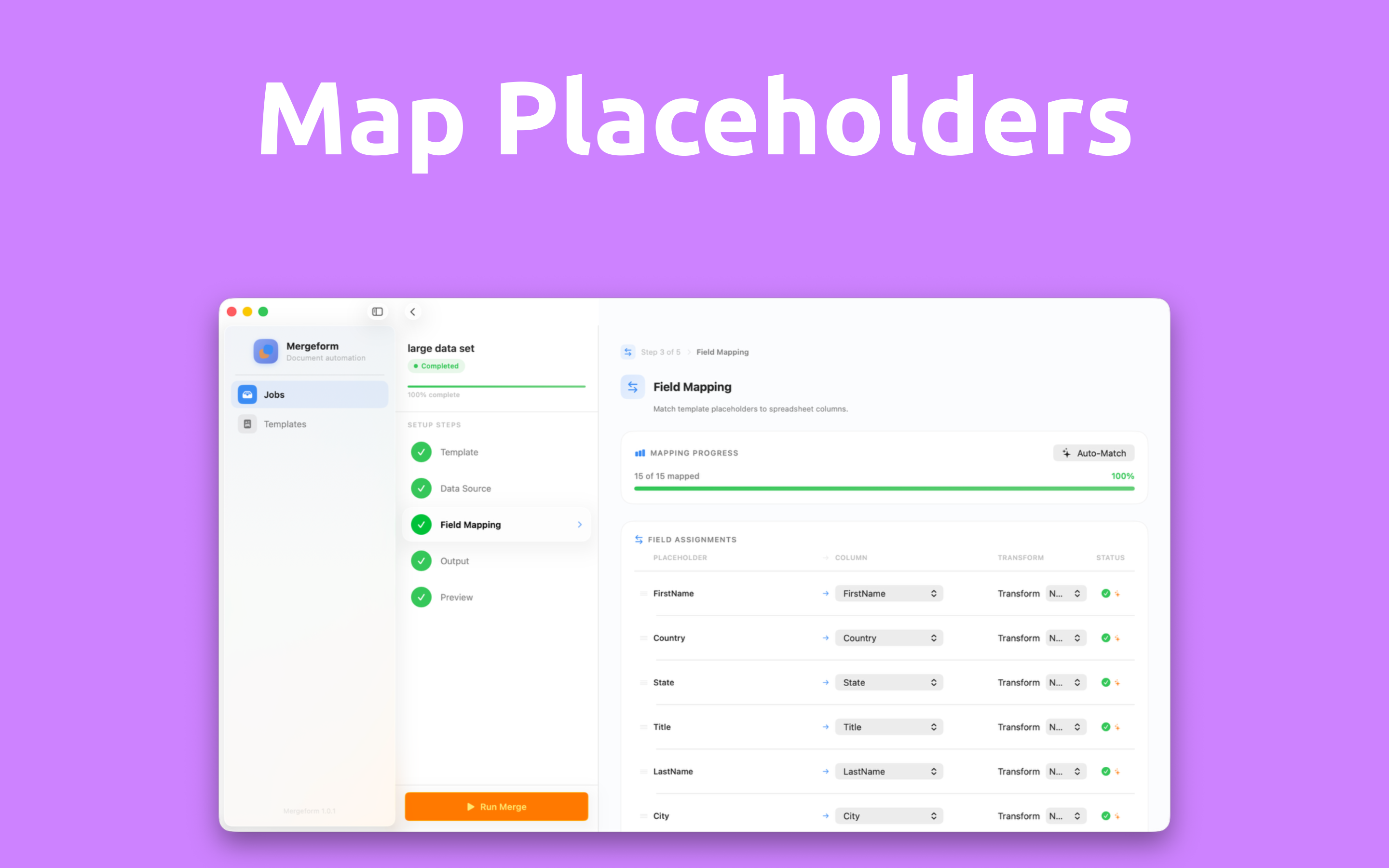 A view of the placeholders